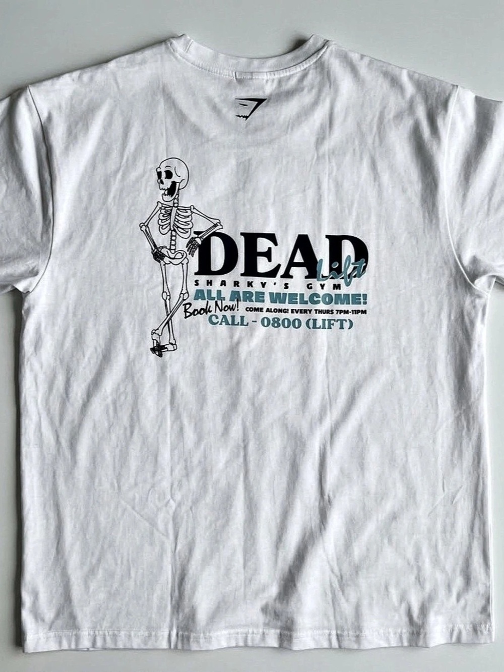 Gymshark Deadlift Graphic T-Shirt White & Black - men’s Large